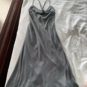 Show Me Your Mumu Verona Cowl Dress in Sage Green Chiffon
